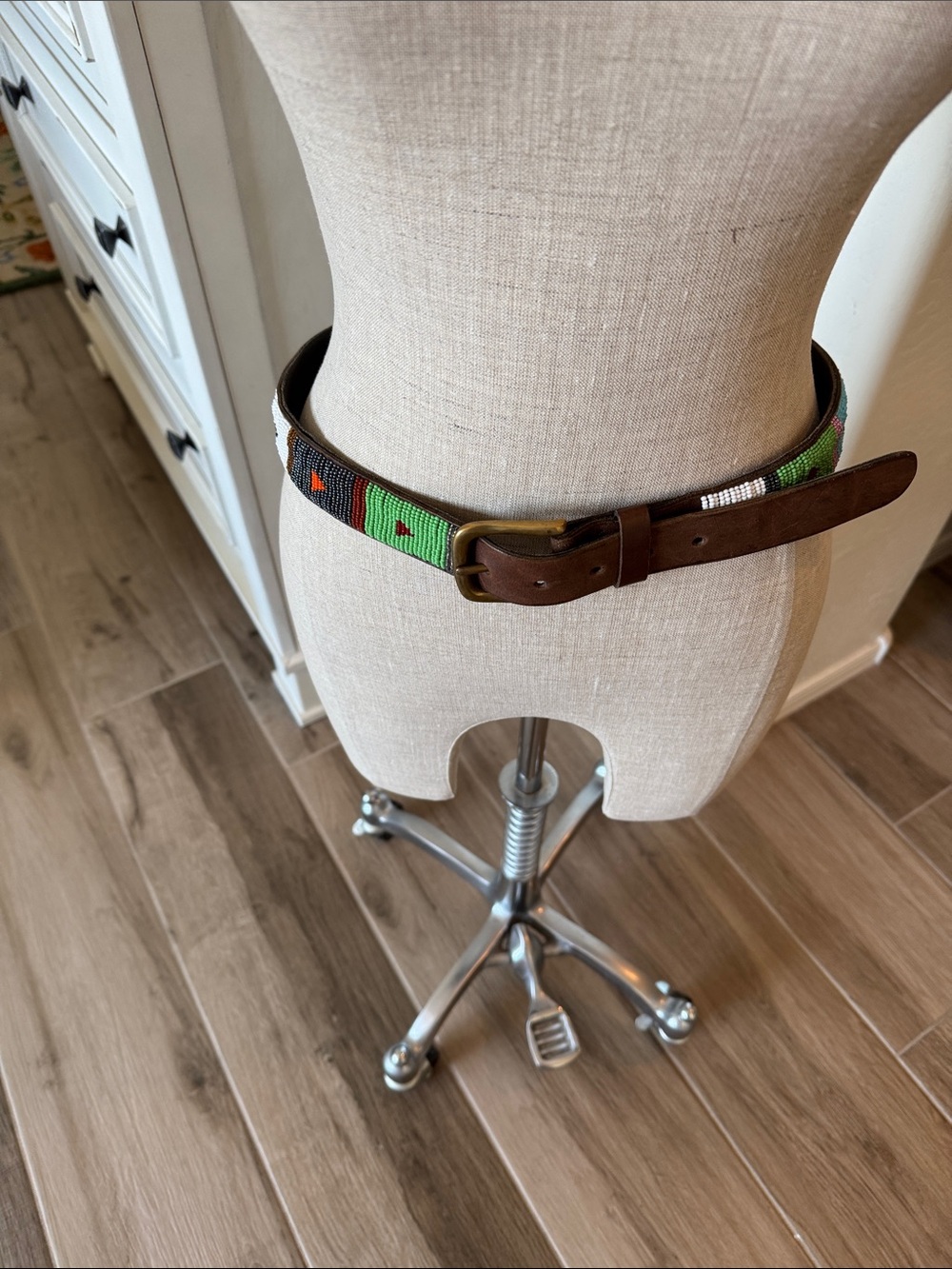 Handcrafted Leather and beaded belt